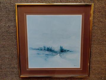 Aquarel Ackerman Winterlandschap beschikbaar voor biedingen