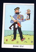 Zeldzame oude kerst kaart '50 Kuifje Haddock Tintin Hergé, Verzenden, Kuifje, Gebruikt, Beeldje of Figuurtje