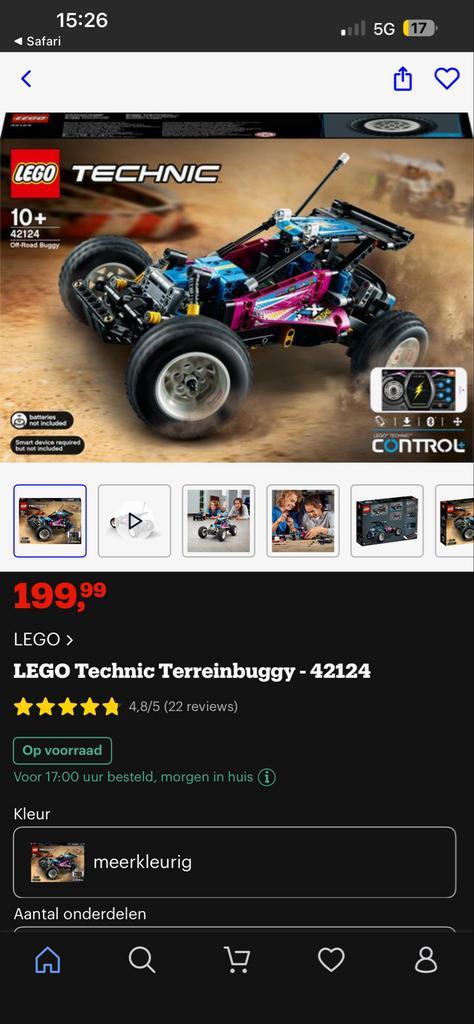 LEGO Technic 42124 Off-Road Buggy, Kinderen en Baby's, Speelgoed | Duplo en Lego, Zo goed als nieuw, Lego, Complete set, Ophalen of Verzenden