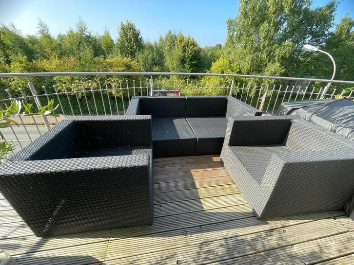 Mooie Wicker Tuinset - ZGAN!, Tuin en Terras, Tuinsets en Loungesets, Zo goed als nieuw, Loungeset, Wicker, 5 zitplaatsen, Bank