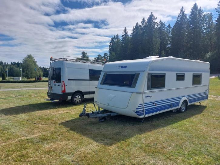 Polar 590 2,5 E 2008  wintercaravan + tent + vloerverwarming, Caravans en Kamperen, Caravans, Particulier, tot en met 4, 1250 - 1500 kg