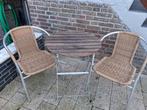 Kleine tuinset met 2 stoelen, Tuin en Terras, Gebruikt, Tuinset, Hout, Eettafel