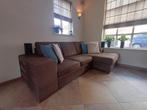 Bank met lounge gedeelte, zowel links als rechts te plaatsen, Huis en Inrichting, Ophalen, Gebruikt, Stof