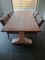 Kloostertafel + 4 landelijke stoelen, Ophalen, Gebruikt
