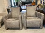 2 fauteuils stof taupe microvezel SAMEN €180 ALS NIEUW, Huis en Inrichting, 75 tot 100 cm, Ophalen of Verzenden, Zo goed als nieuw