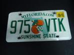 Kentekenplaat licenseplate Florida Sunshine State 2 USA, Verzamelen, Auto's, Gebruikt, Ophalen of Verzenden
