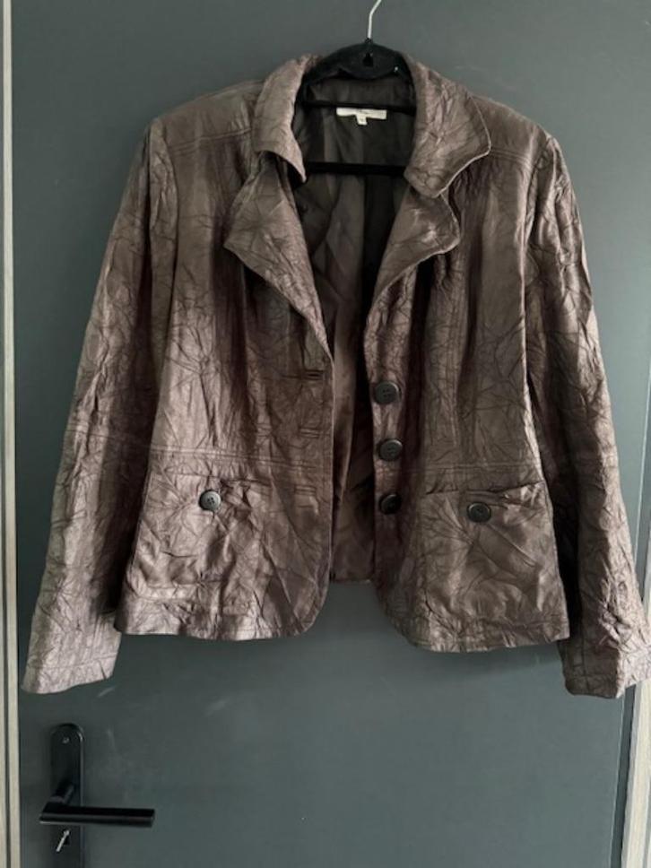 Gaaf donkerbruin colbertjasje maat 46 van Miss Etam, Kleding | Dames, Jasjes, Kostuums en Pakken, Zo goed als nieuw, Jasje, Maat 46/48 (XL) of groter