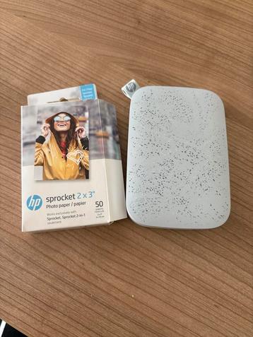 HP Sprocket Fotoprinter + Fotopapier beschikbaar voor biedingen
