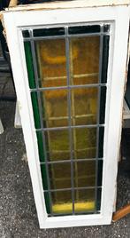 2 stuks Glas in lood 91 x 33 cm buitenmaat, Ophalen, Gevelraam of Ruit, Gebruikt, Minder dan 80 cm
