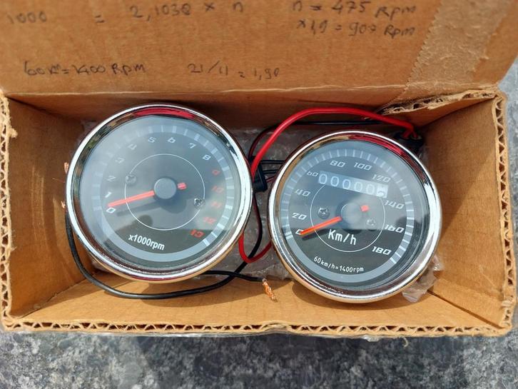 Cafe racer teller set, Motoren, Onderdelen | Overige, Gebruikt, Ophalen of Verzenden