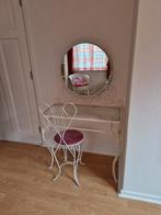 Leuke vintage, brocante kaptafel met stoel, Huis en Inrichting, Tafels | Kaptafels, Ophalen, Gebruikt, 50 tot 100 cm, Minder dan 100 cm