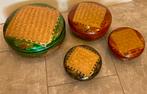 4 delige set van gelakte bamboe/rotan Vietnamese m andjes, Overige materialen, Gebruikt, Mand, Verzenden