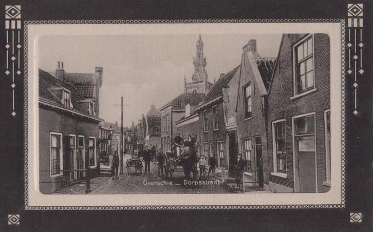 Rotterdam Overschie - Dorpsstraat, Verzamelen, Ansichtkaarten | Nederland, Ongelopen, Zuid-Holland, Voor 1920, Verzenden
