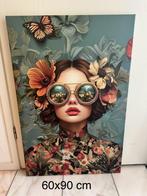 Canvas schilderij vrouw retro vintage 60x90 cm NIEUW, Huis en Inrichting, Woonaccessoires | Schilderijen, Tekeningen en Foto's