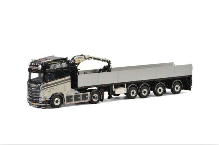 1:18 Scania Highline 4x2 Jacob Schipper met steentrailer WSi, Hobby en Vrije tijd, Modelauto's | 1:50, Nieuw, Bus of Vrachtwagen