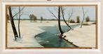 Johan Meijer (1885) Olieverf op doek " Winterlandschap " Ges, Ophalen of Verzenden