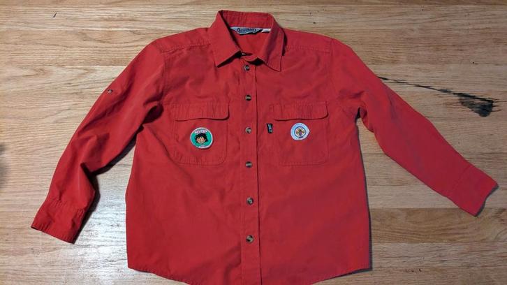 Scouting blouse bevers Maat 134, Kinderen en Baby's, Kinderkleding | Maat 134, Gebruikt, Jongen of Meisje, Overhemd of Blouse