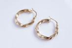 Twisted Hoops | 14 Karaat Gouden Gedraaide Creolen, Ophalen of Verzenden, Zo goed als nieuw, Goud, Goud