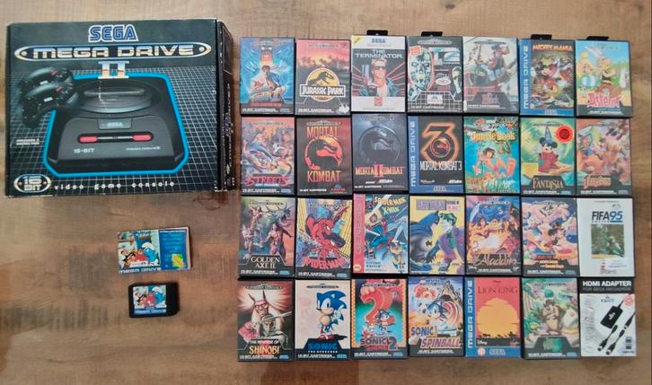 Sega cib inclusief heel veel games en upscaler naar hdmi, Spelcomputers en Games, Games | Sega, Zo goed als nieuw, Mega Drive