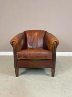 Schapenleren clubfauteuil Muylaert vintage, Huis en Inrichting, Fauteuils, Ophalen, Gebruikt, Hout