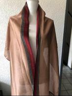 Omslagsjaal met franja - 40 x 220 cm - camel bruin, Kleding | Dames, Mutsen, Sjaals en Handschoenen, Ophalen of Verzenden, Zo goed als nieuw