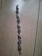 Zilveren armband met gefacetteerde blauwe topaas, 835, Ophalen of Verzenden, Zo goed als nieuw, Blauw, Zilver