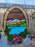 Glas in Lood Raamhanger - 45x28cm - Mooie Decoratie, Huis en Inrichting, Woonaccessoires | Wanddecoraties, Ophalen, Zo goed als nieuw