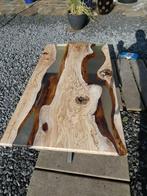 epoxy tafel salontafel eettafel boomstamtafel schaaldelen bo, Metaal, Nieuw, Overige vormen, Minder dan 50 cm