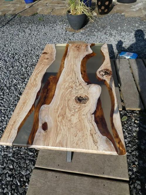 epoxy tafel salontafel eettafel boomstamtafel schaaldelen bo, Huis en Inrichting, Tafels | Salontafels, Nieuw, Minder dan 50 cm