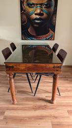 Unieke Indisch koloniale eettafel, 177x83, Huis en Inrichting, Tafels | Eettafels, Ophalen, 200 cm of meer, 50 tot 100 cm, Zo goed als nieuw