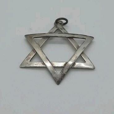 Antieke Zilveren Davidster - 3cm, Antiek en Kunst, Antiek | Religie, Ophalen of Verzenden