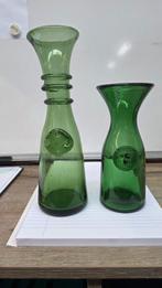 Vintage Groene Wijn Karaffen - Jaren '50-'70, Ophalen of Verzenden, Overige kleuren, Glas, Minder dan 50 cm