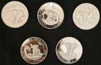 5x 1 oz Somali Elephant Zilver Munten 2021 t/m 2025, Ophalen of Verzenden, Zilver