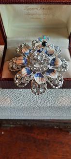 Vintage brutalist broche,met Swarovski  kristal., Sieraden, Tassen en Uiterlijk, Broches, Met kristal, Overige materialen, Ophalen of Verzenden