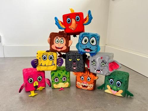 10 verschillende dieren stapel blokken knuffels, Kinderen en Baby's, Speelgoed | Knuffels en Pluche, Zo goed als nieuw, Overige typen