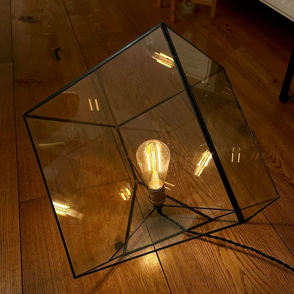 Tafel- of vloerlamp, Huis en Inrichting, Ophalen, Gebruikt, Glas, Minder dan 50 cm