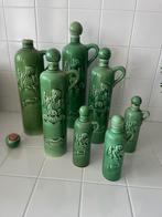 Verzameling groene Jeneverkruiken van Hulstkamp jenever, Ophalen, Zo goed als nieuw
