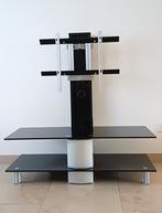 TV en audio meubel, zwart glas, Huis en Inrichting, Kasten | Televisiemeubels, Ophalen, 100 tot 150 cm, 100 tot 150 cm, 25 tot 50 cm