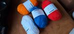 Wol rood, wit, blauw, oranje Yarn and Colors. Nieuw, Hobby en Vrije tijd, Breien en Haken, Ophalen of Verzenden, Nieuw, Breien of Haken