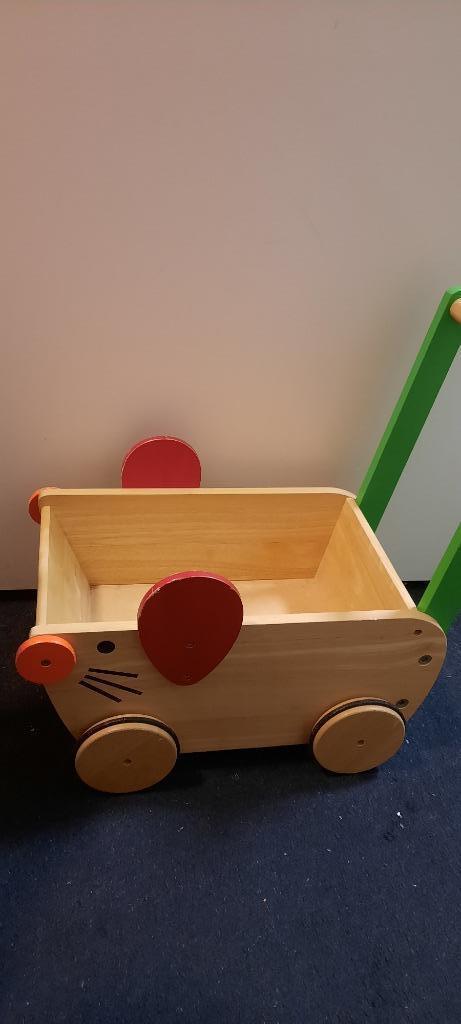 Loopwagen hout, Kinderen en Baby's, Speelgoed | Houten speelgoed, Gebruikt, Duw- of Trekspeelgoed, Ophalen