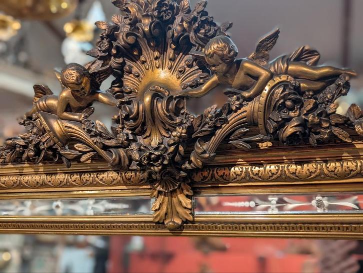 Grote antieke spiegel 170 h. 100 b. €335., Antiek en Kunst, Antiek | Spiegels, Rechthoekig, Ophalen