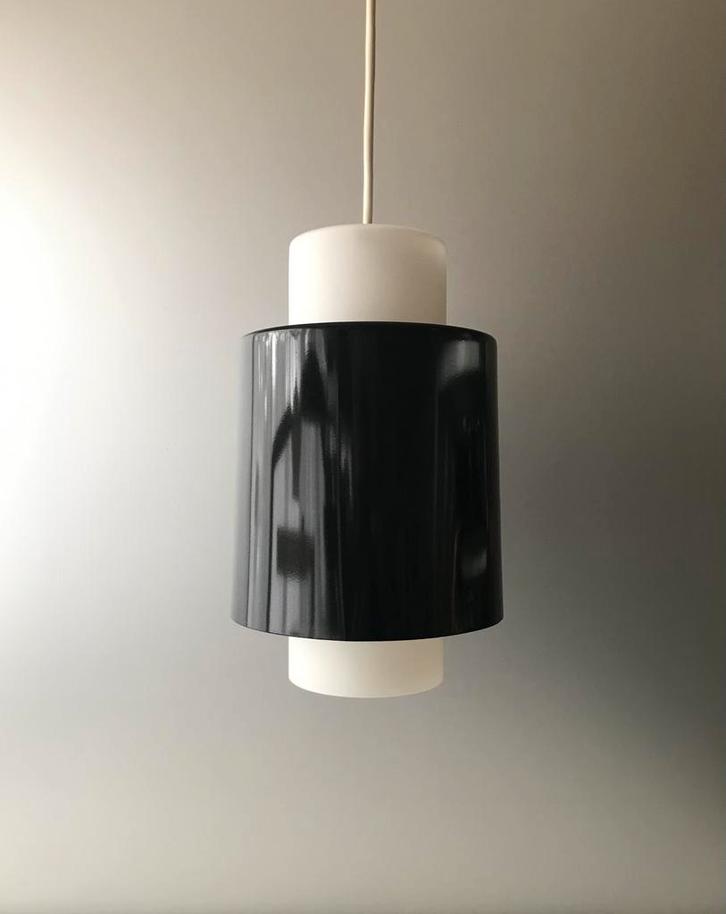 60s pendant glass metal vintage silence of the lamps, Huis en Inrichting, Lampen | Hanglampen, Gebruikt, Minder dan 50 cm, Glas