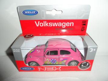 Welly - Volkswagen Kever (roze) 1:36 beschikbaar voor biedingen