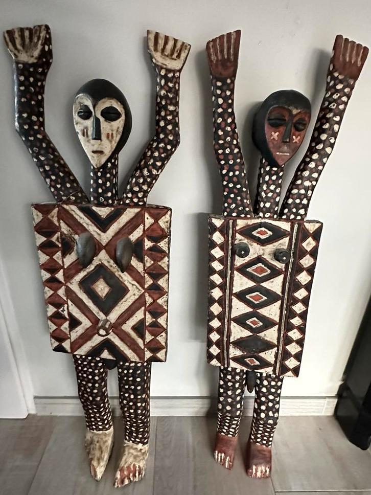 Oud West Afrikaans Planken maskers Burkina / Faso Mali, Antiek en Kunst, Kunst | Niet-Westerse kunst, Ophalen of Verzenden