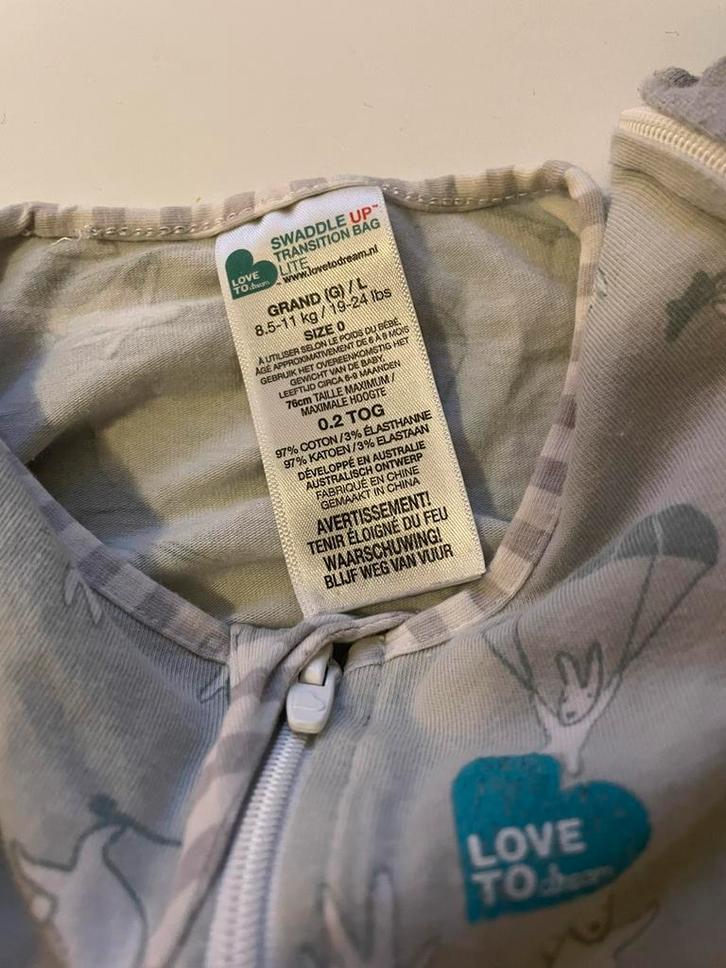 Love to dream slaapzak Fase 3 Maat L, Kinderen en Baby's, Babykleding | Baby-zwemkleding, Gebruikt, Overig, Maat 74, Jongetje of Meisje