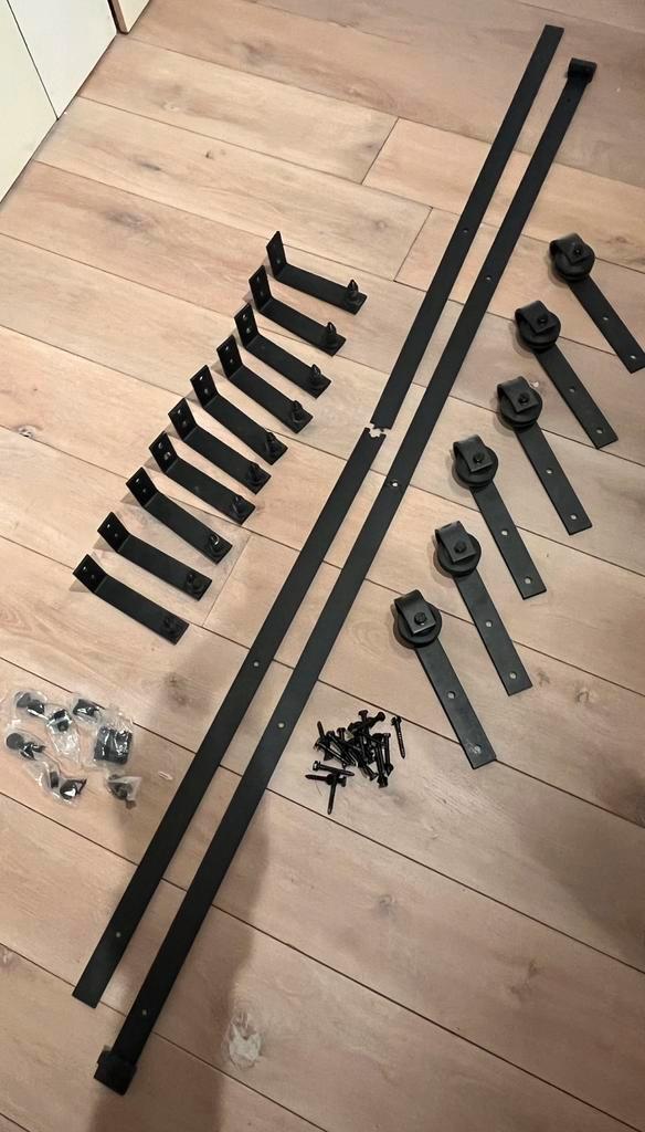 Schuifdeursysteem kast | Dubbele rail | 2, 3 of meer deuren, Doe-het-zelf en Verbouw, Deuren en Horren, Zo goed als nieuw, Overige typen