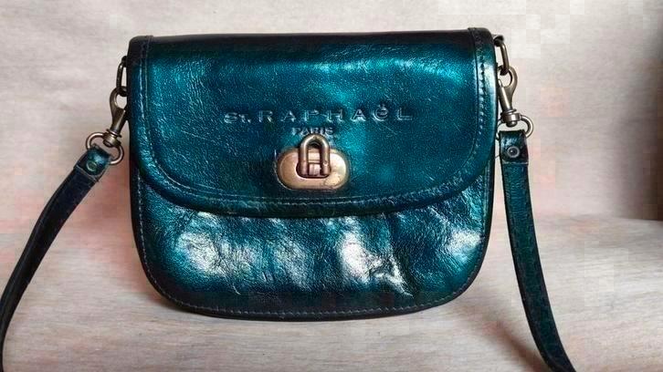 St. Raphael Paris mini schoudertasje - echt leer - 16x13cm, Sieraden, Tassen en Uiterlijk, Tassen | Schoudertassen, Zo goed als nieuw