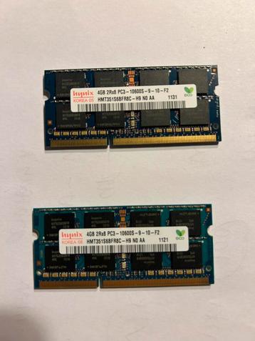 2x 4gb pc3 Ram beschikbaar voor biedingen