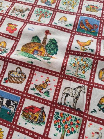 Lap stof Katoen Nieuw boerderij print patchwork  beschikbaar voor biedingen