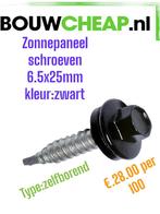 Zonnepaneel schroeven rvs 6.5x35mm kleur zwart en zelfborend